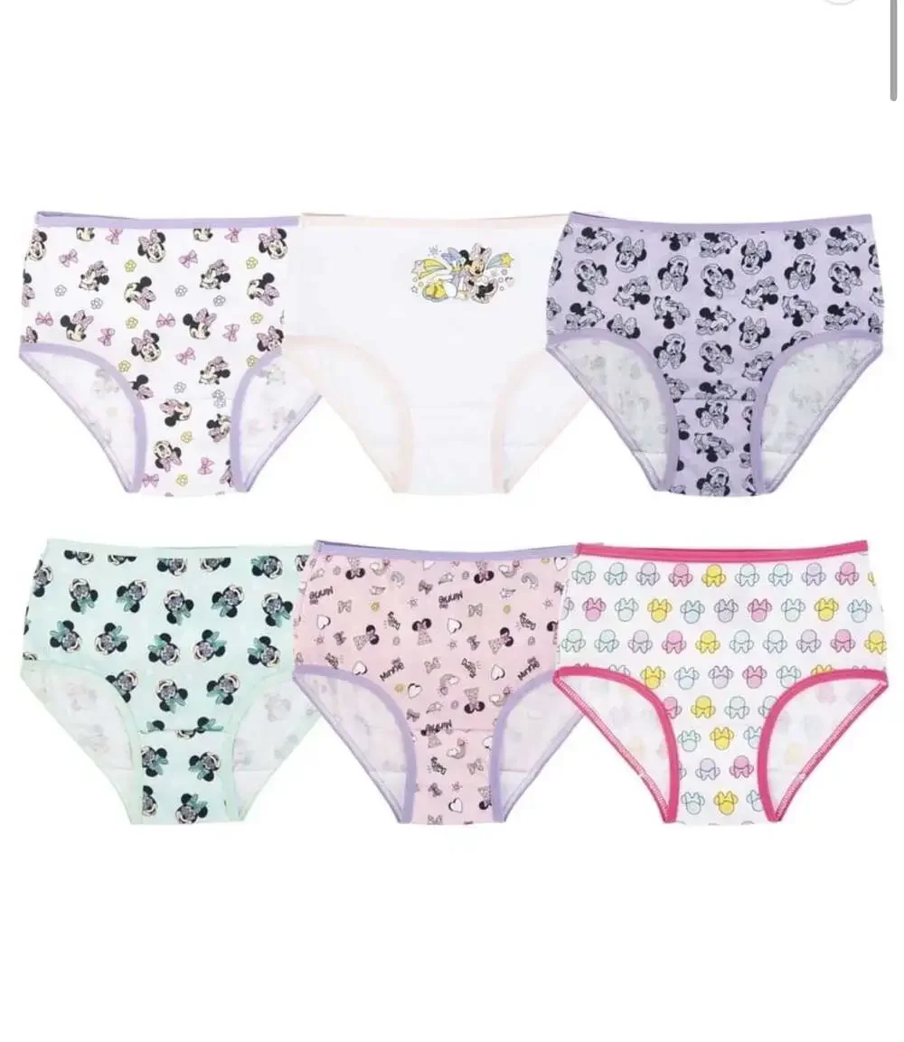 New 4T Minnie Mouse Girls' 6-Pack Cotton Briefs Underwear